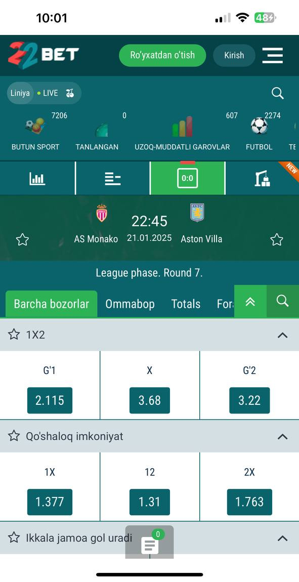 1XBET Androidga Yuklash (APK) - O'zbekiston uchun 1XBET Dasturini Yuklab Olish