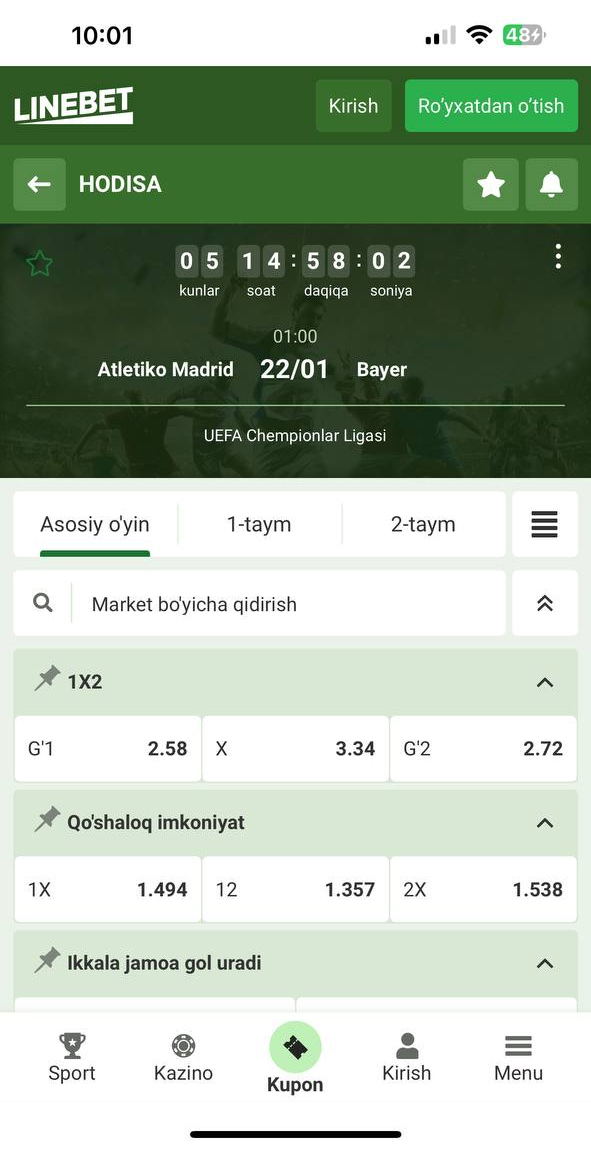 1XBET Androidga Yuklash (APK) - O'zbekiston uchun 1XBET Dasturini Yuklab Olish