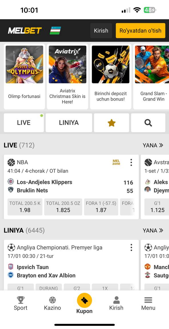 1XBET Androidga Yuklash (APK) - O'zbekiston uchun 1XBET Dasturini Yuklab Olish