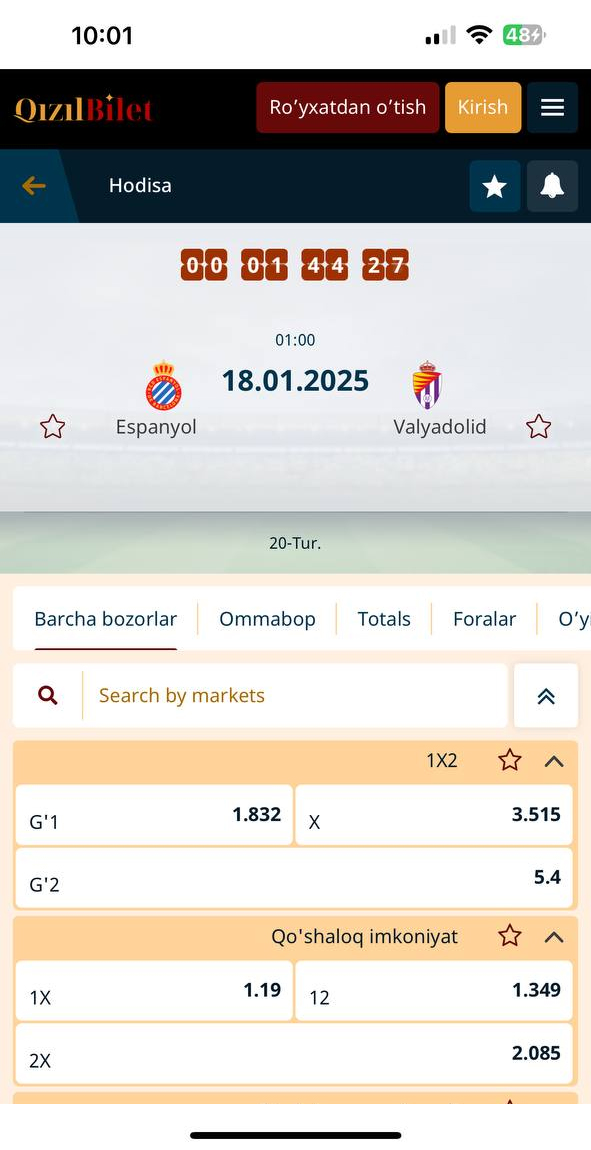 1XBET Androidga Yuklash (APK) - O'zbekiston uchun 1XBET Dasturini Yuklab Olish